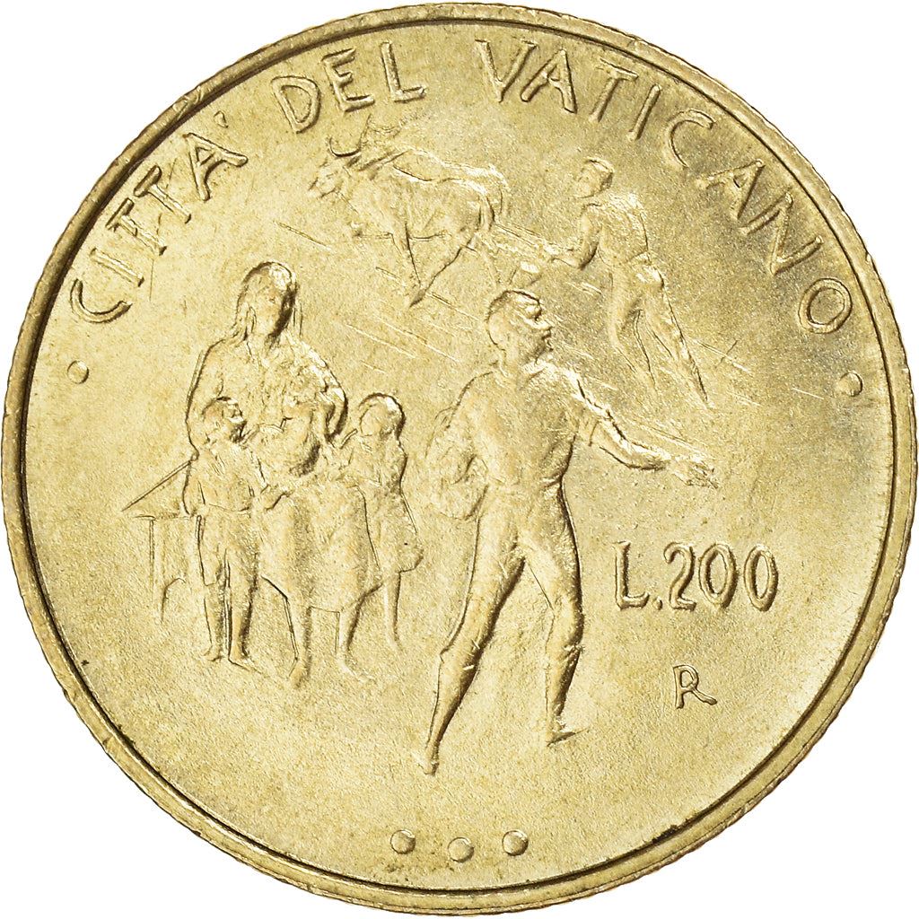 Vatican City | 200 Lire Coin | John Paul II | Km:266 | 1995