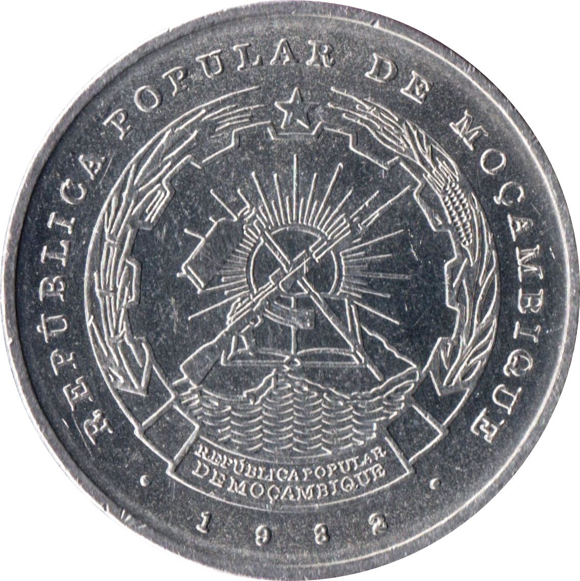 Mozambique | 5 Meticais Coin | Tractor | Tiller | Km:101 | 1980 - 1986