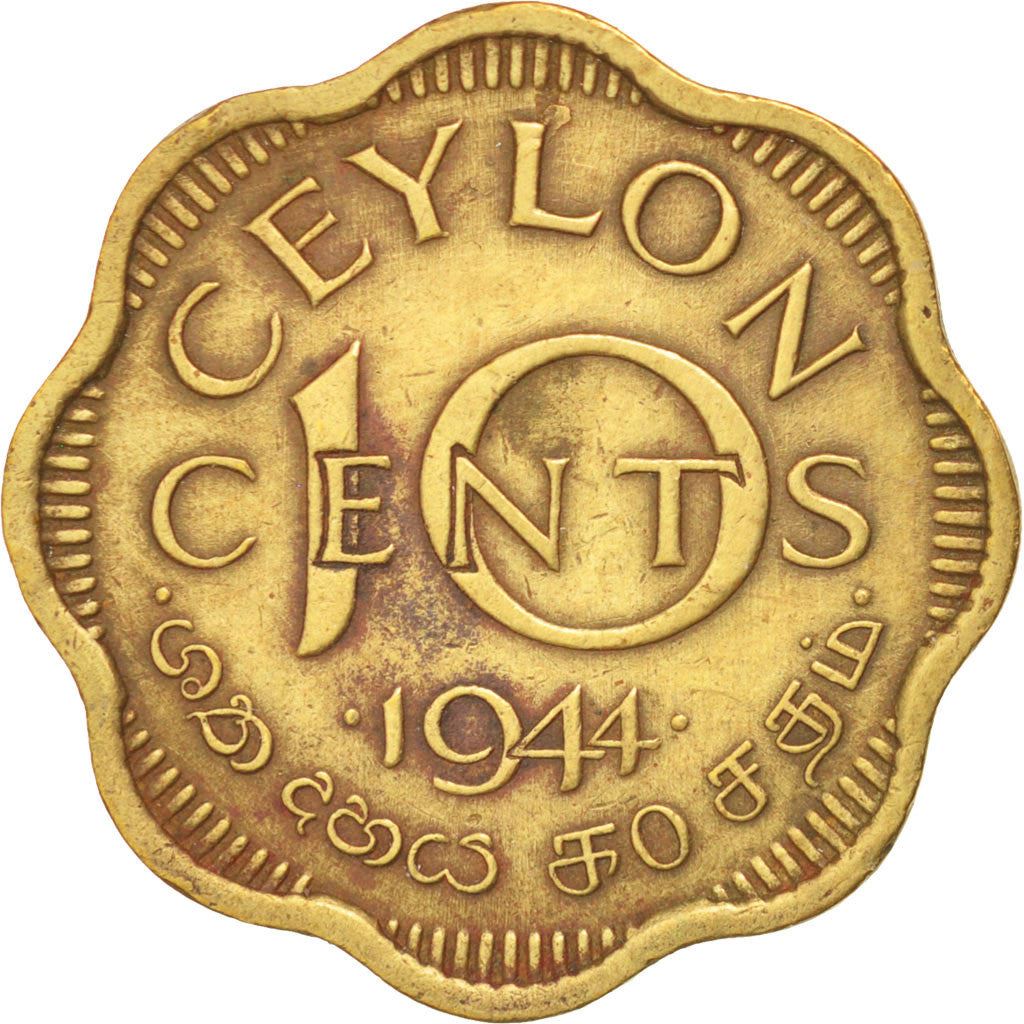 Sri Lanka › Ceylon | 10 Cents Coin | George VI | Km:118 | 1944
