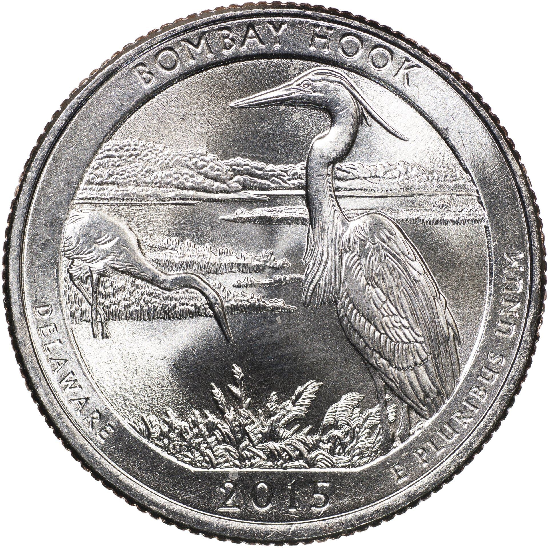 United States | 1/4 Dollar Coin | Bombay Hook Wildlife Refuge | KM:600 | 2015