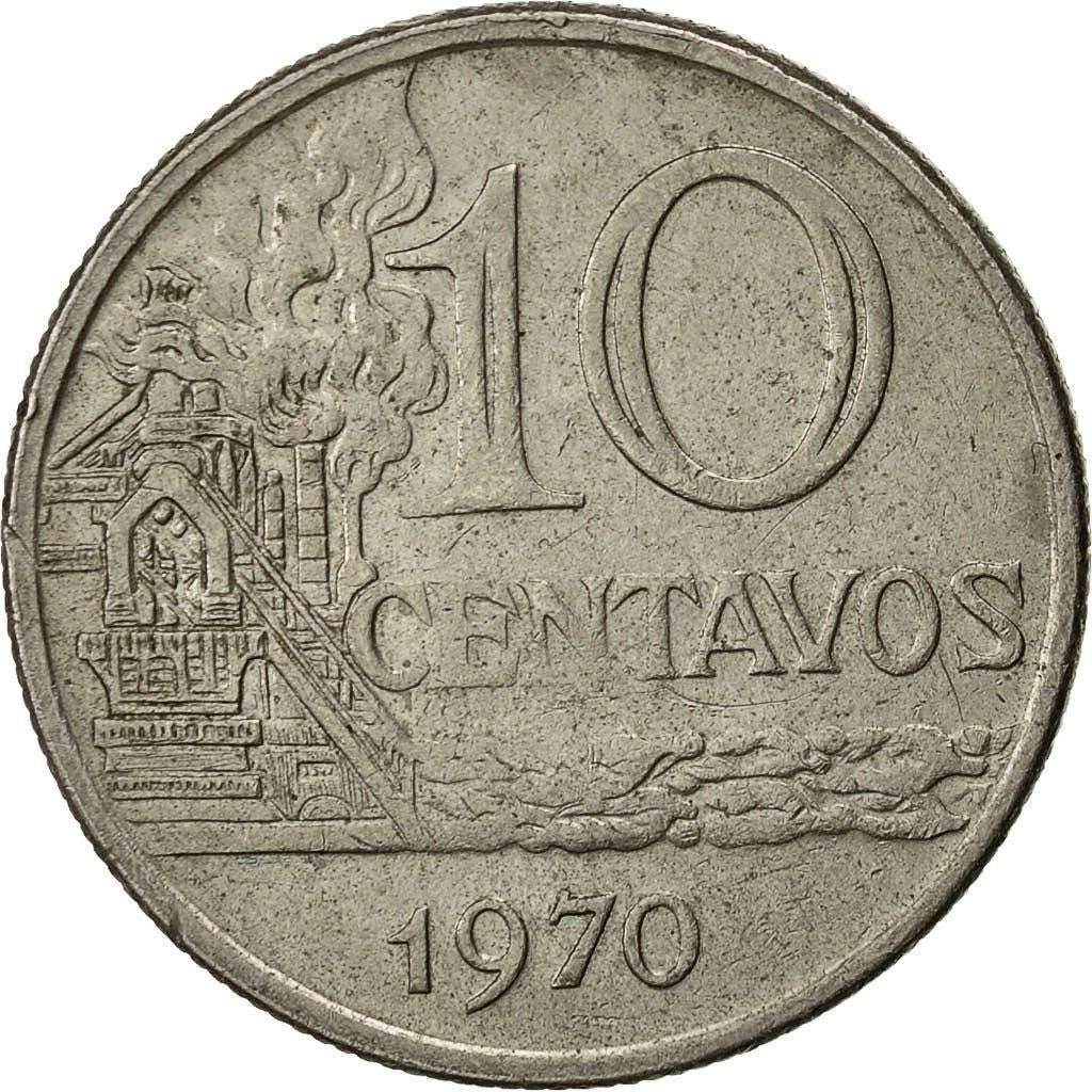 Brasil | Moneda de 10 Centavos | Efigie | Km:578 | 1967 - 1970