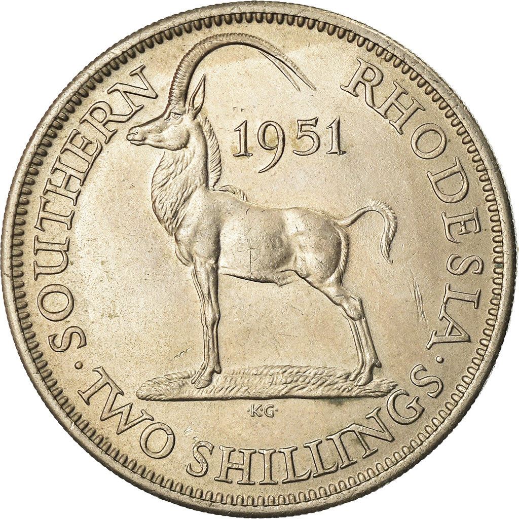 Southern Rhodesia | 2 Shillings Coin | George VI | Antelope | Km:23 | 1948 - 1952
