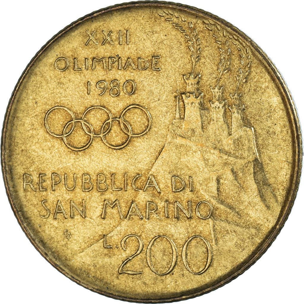 San Marino | 200 Lire Coin | Wrestling | Km:109 | 1980