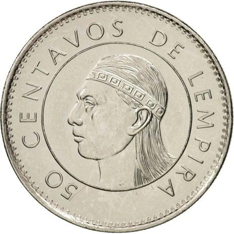 Honduras 50 Centavos Coin | Pyramid | Lempira | KM84a.2 | 1995 - 2019