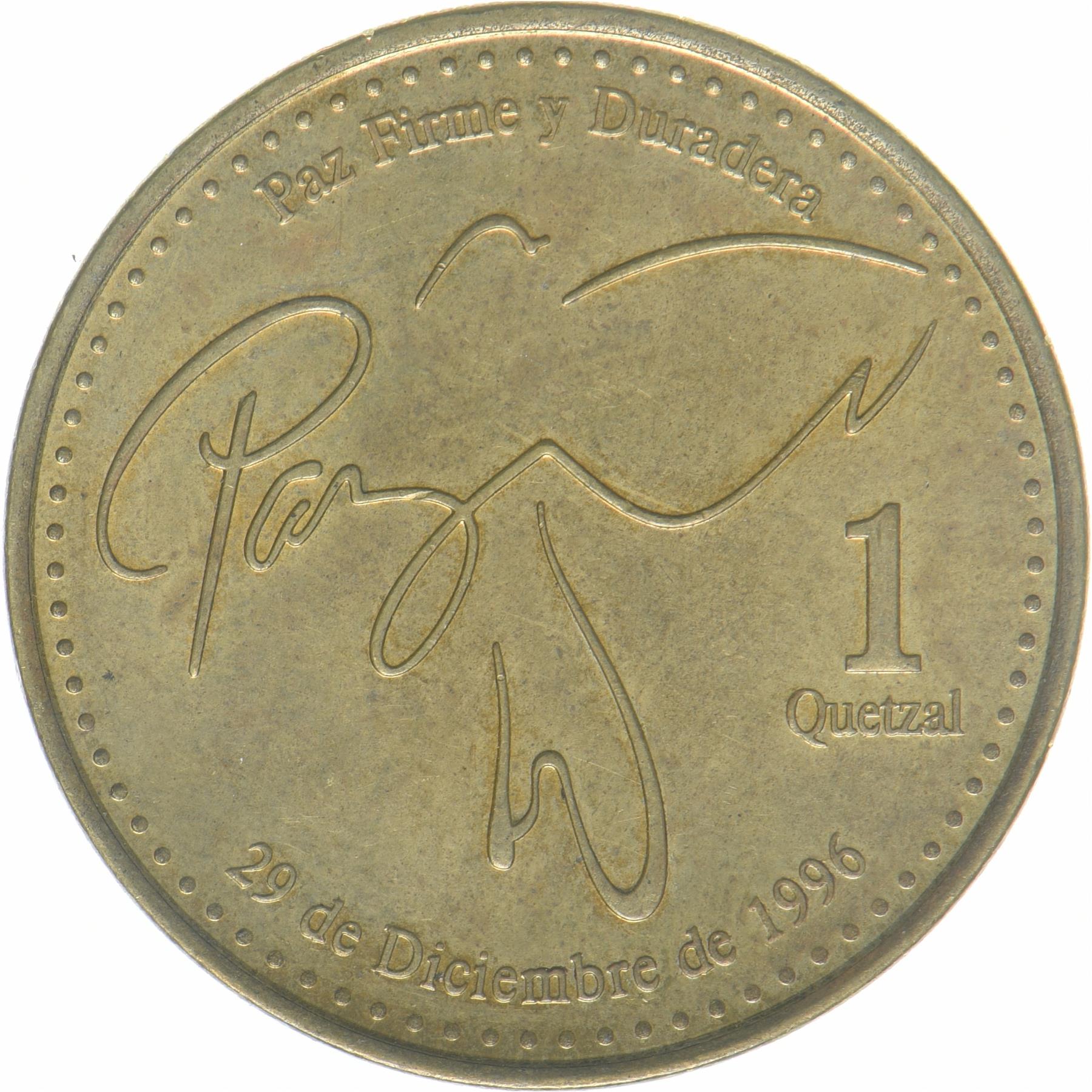 Guatemala | 1 Quetzal Coin | Stylized peace dove | KM:284a | 2013 - 2023