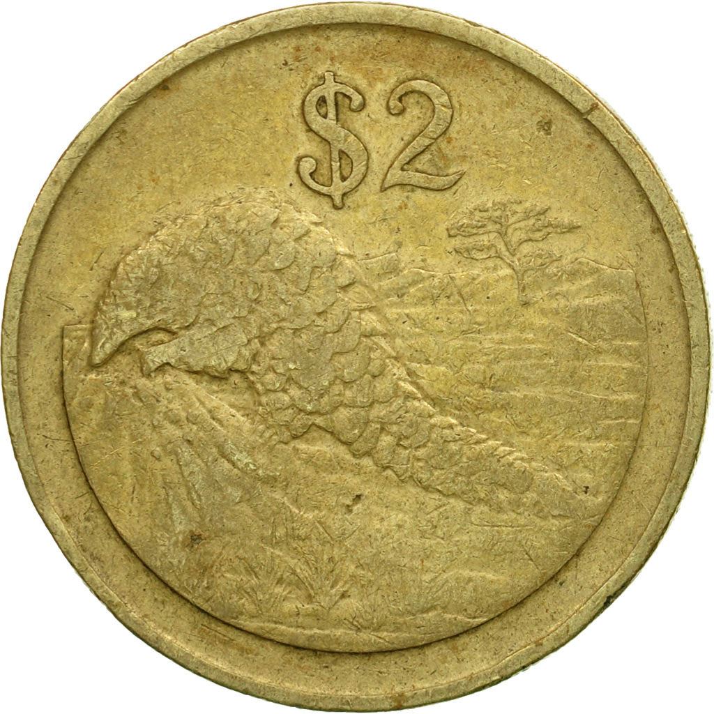 Zimbabwe | 2 Dollars Coin | Pangolins | Km:12 | 1997