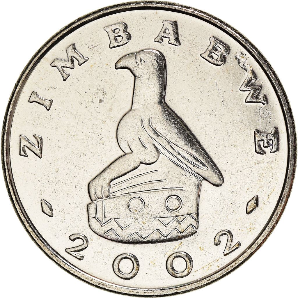Zimbabwe | 50 Cents Coin | Radiant sun rising | Km:5A | 2001 - 2003