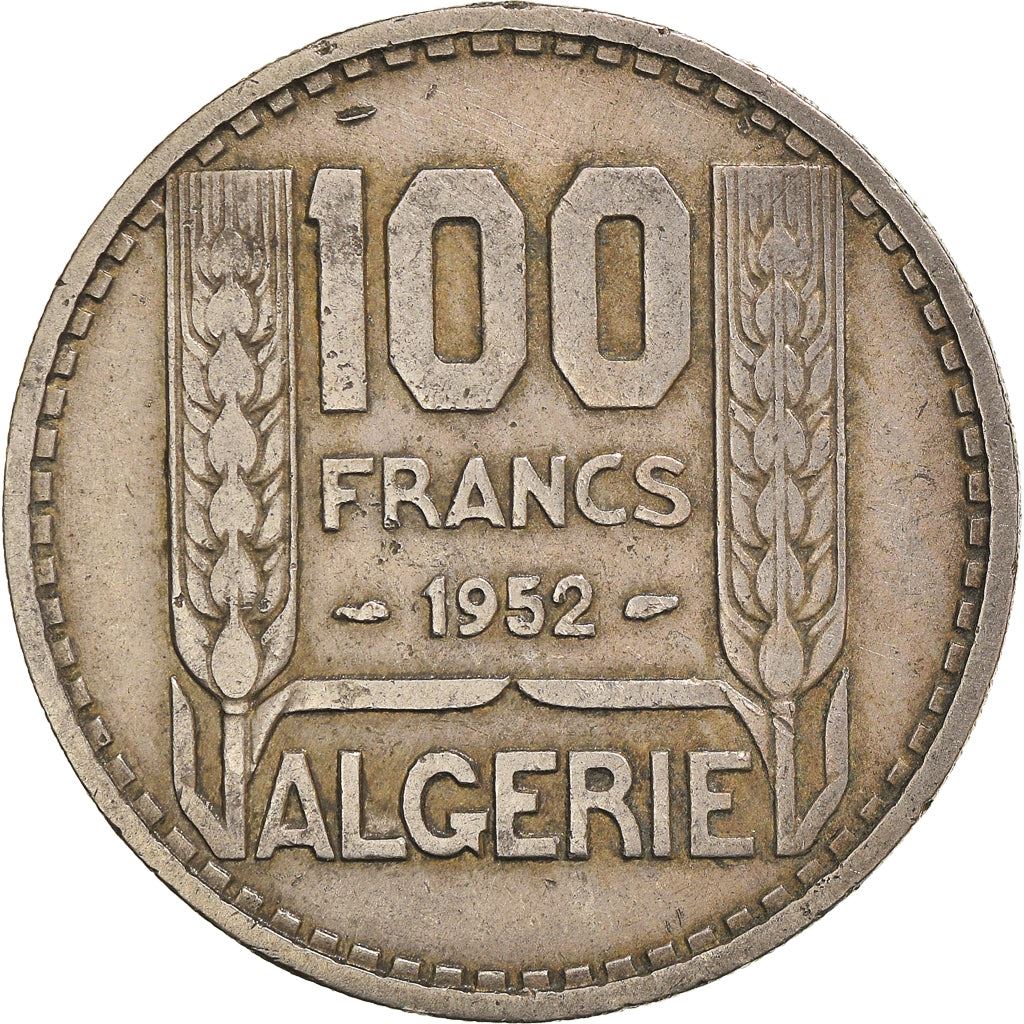 Algeria 100 Francs Coin | Marianne | Phrygian Cap | KM93 | 1950 - 1952