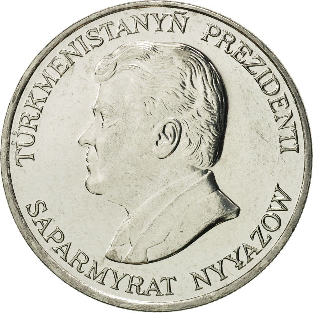Turkmenistan 50 Tenne Coin | Saparmurat Niyazov | Cornucopia | KM5 | 1993