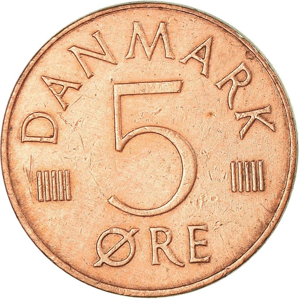 Denmark | 5 Ore Coin | Monogram | Km:859 | 1973 - 1988