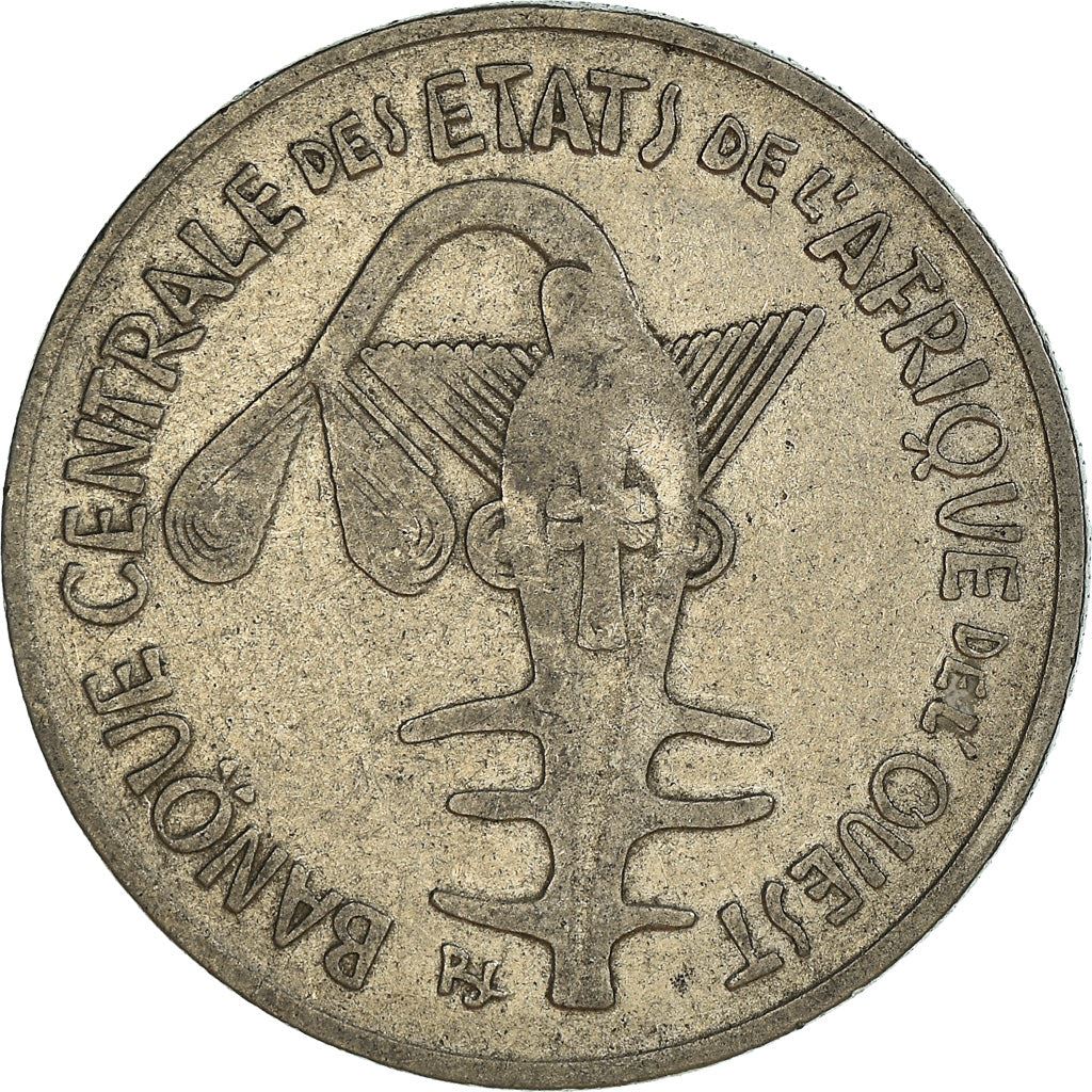 Western African States | 100 Francs Cfa Coin | Emblem of Central Bank | Flowers | Km:4 | 1967 - 2005