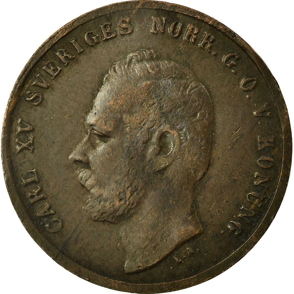 Szwecja | Moneta 1 Ore | Karol XV | Km:705 | 1860 - 1872