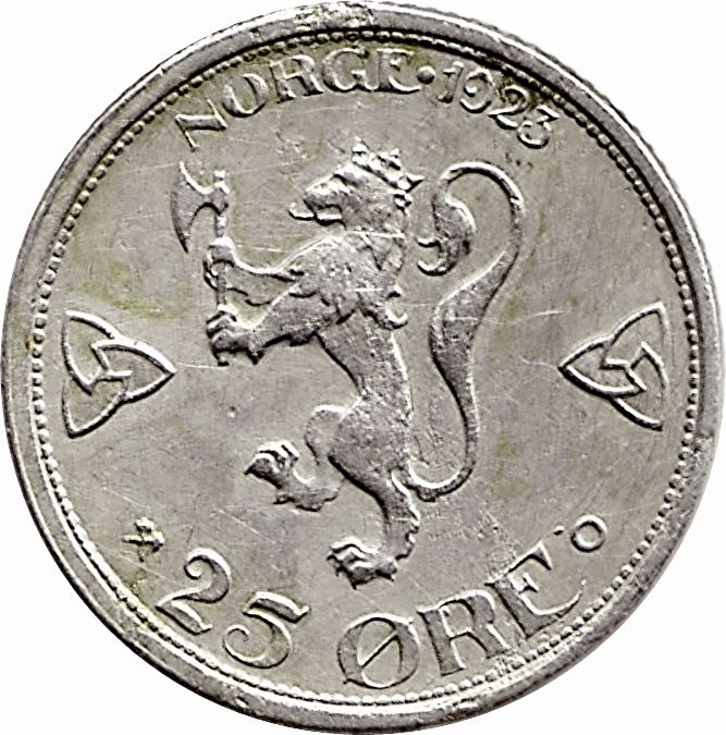 Norway 25 Ore Coin | Haakon VII | KM381 | 1921 - 1923