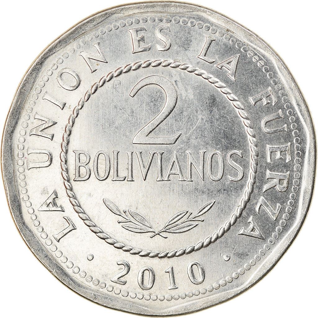 Bolivia | 2 bolivianos | Roestvrij staal | Wapen | KM:218 | 2010-2025