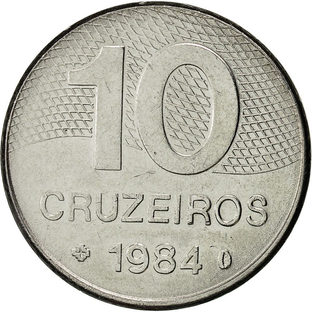 Brasiliansk 10 Cruzeiros Mønt | KM592.1 | Brasiliens hovedvejskort | 1980 - 1984