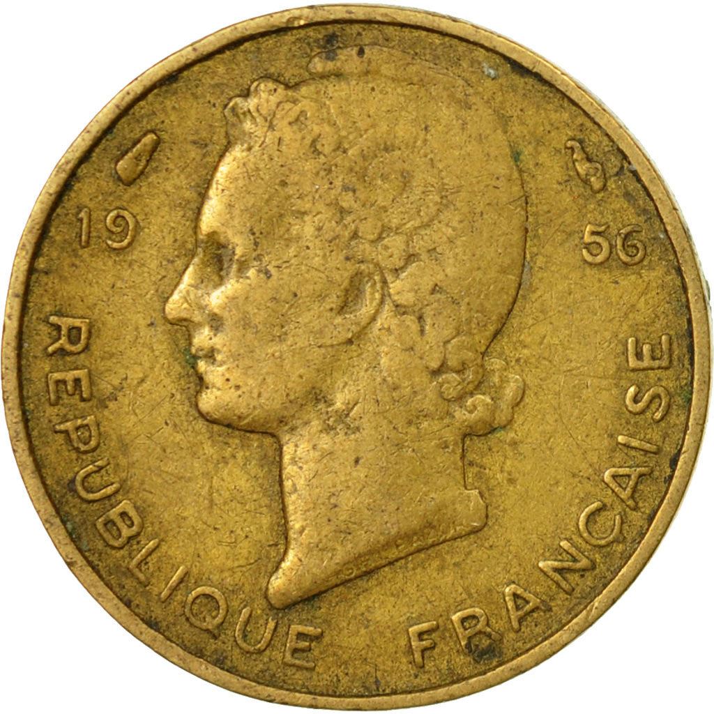 French West Africa | 5 Francs Coin | Marianne | Gazelle | Maize | Km:5 | 1956