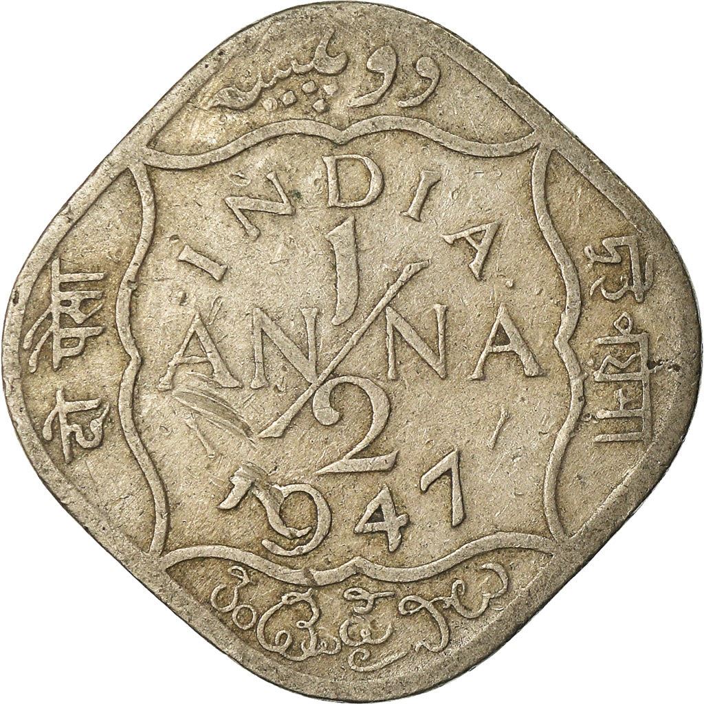 India - British | 1/2 Anna Coin | King George VI | Km:535 | 1946 - 1947