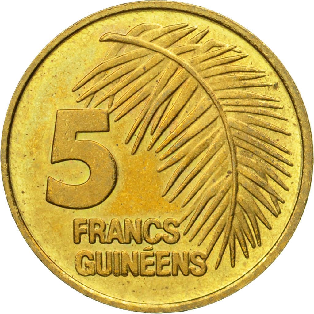 Guinea | 5 Francs Guineens Coin | Palm leaf | Km:53 | 1985