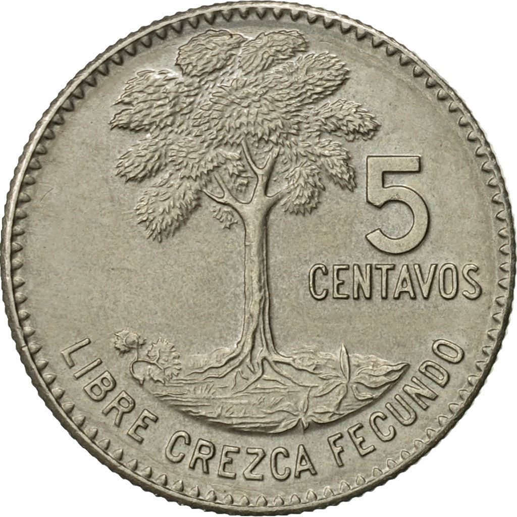 Guatemala | 5 Centavos Coin | Kapok Tree | Km:266 | 1965 - 1970
