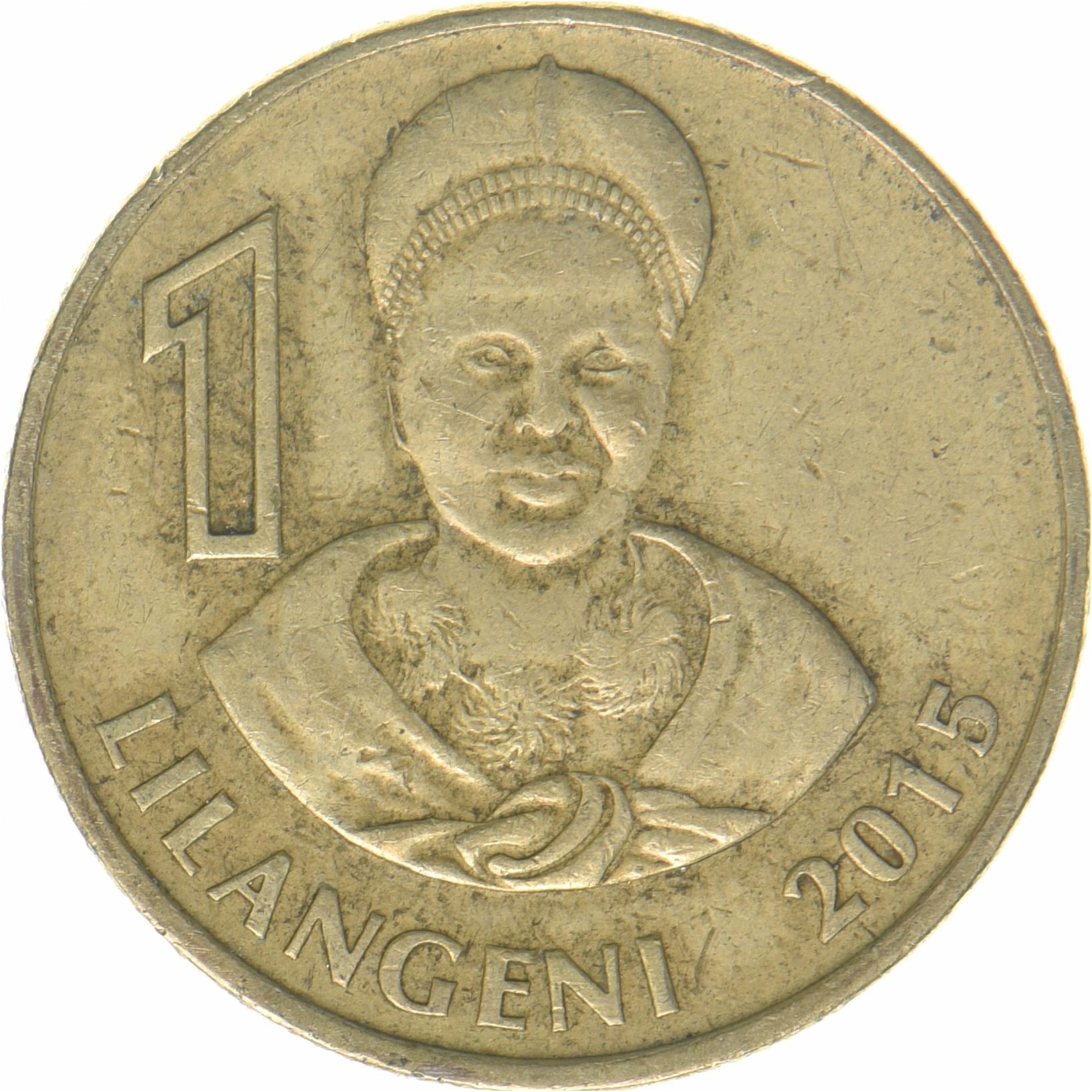 Kingdom of Swaziland | 1 Lilangeni Coin | King Mswati III | Ntfombi | KM:66 | 2015