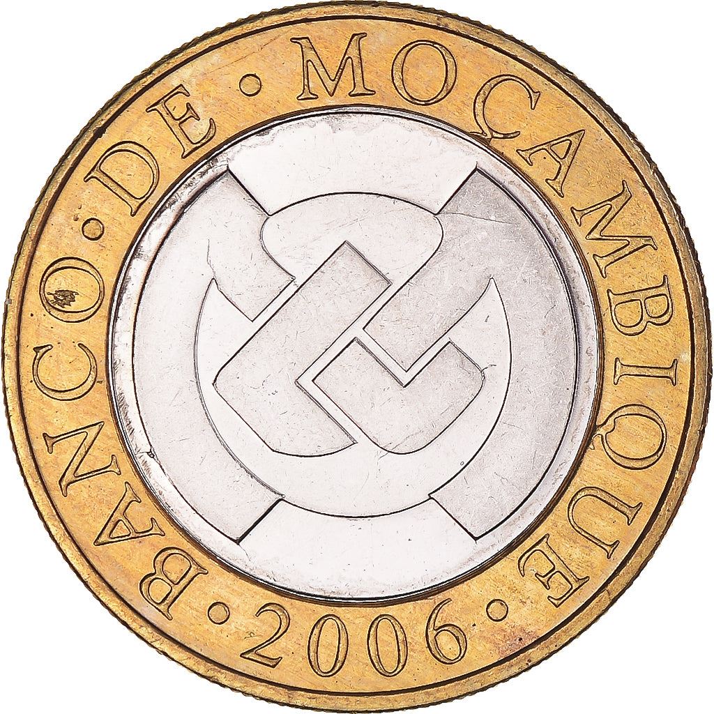Mozambico | Moneta da 10 Meticali | Edificio della Banca | KM140 | 2006 - 2012