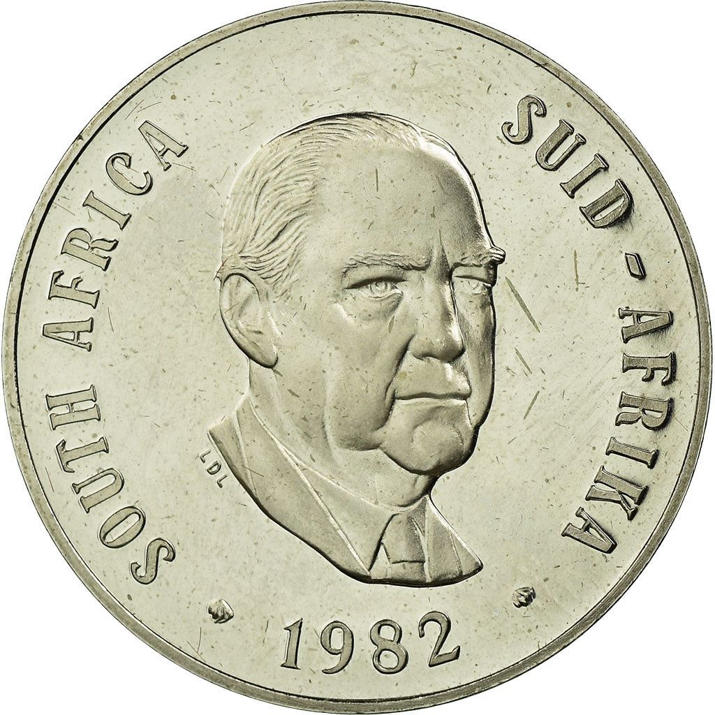 South Africa 50 Cents Coin | Balthazar J. Vorster | KM114 | 1982