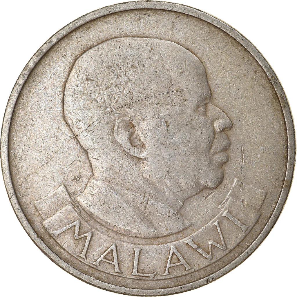 מטבע מלאווי מלאווי | 20 טמבאלה | הנשיא הייסטינגס בנדה | פיל | KM11 | 1971 - 1985