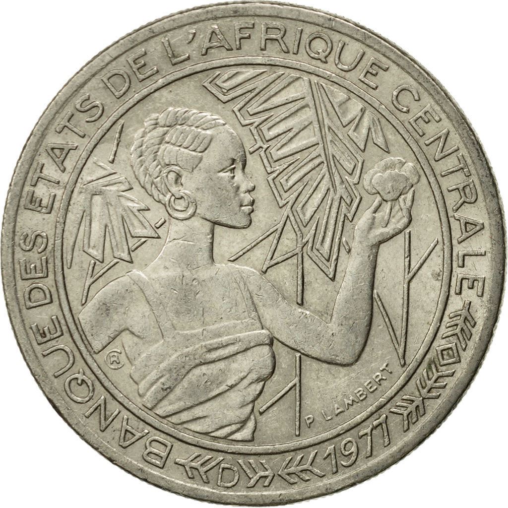 Central African States | 500 Francs Cfa Coin | Woman | Stylized Antelope | Km:12 | 1976 - 1984