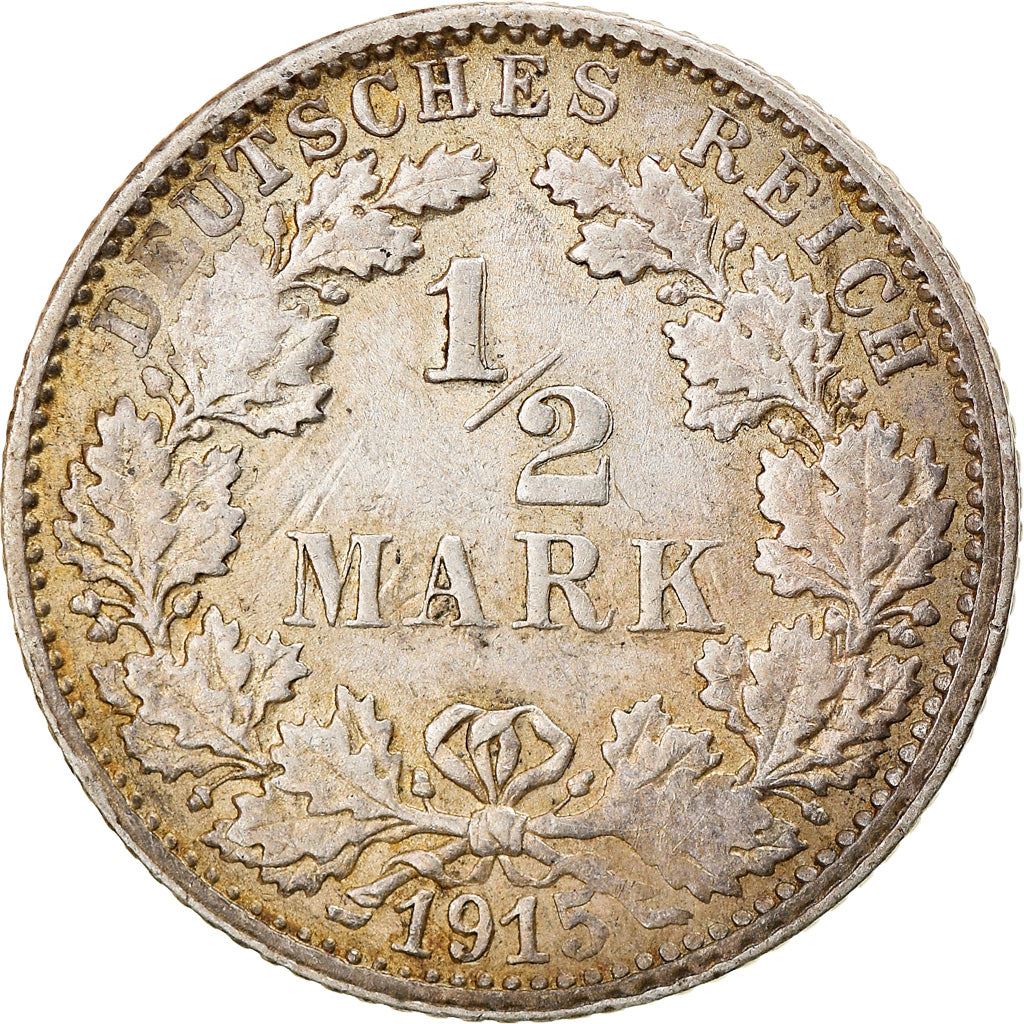 German Empire 1/2 Mark Coin | Deutsches Reich | Wilhelm II | Type 2 | KM17 | 1905 - 1919
