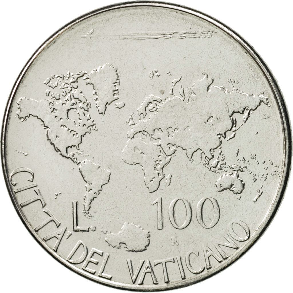 Vatican City | 100 Lire Coin | John Paul II | Km:188 | 1985