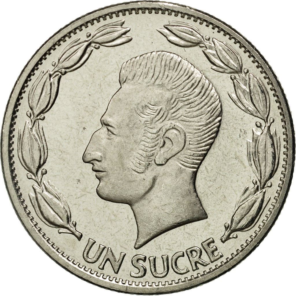 Ecuador | 1 Sucre Coin | Antonio José de Sucre | Nickel clad steel | KM:85.1 | 1985-1986