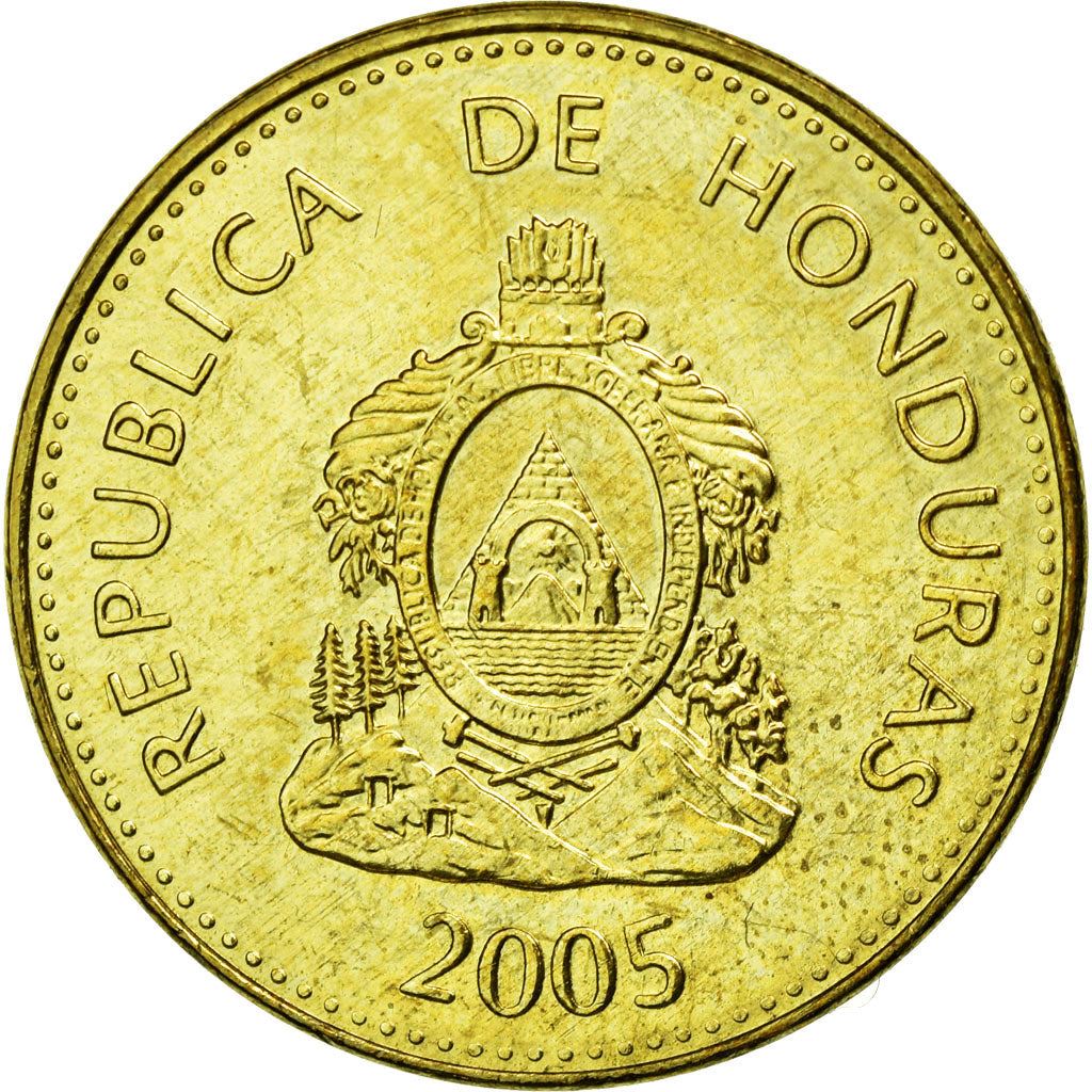 Honduras | 5 Centavos Coin | Brass | Wreath | Coat of Arms | Km:72.4 | 1995 - 2007