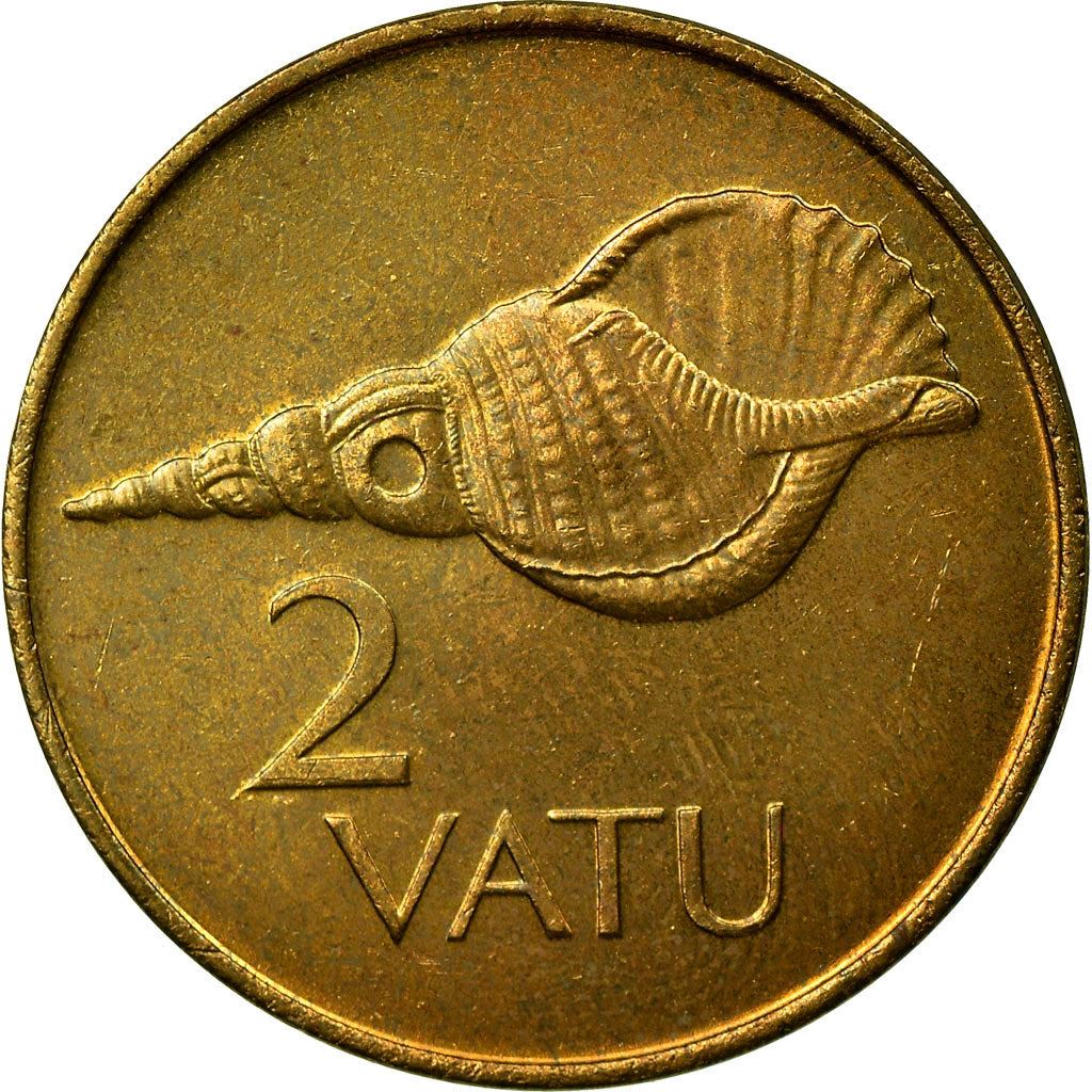Vanuatu | 2 Vatu Coin | Melanesian Warrior | Triton Conch Shell | Km:4 | 1983 - 2002