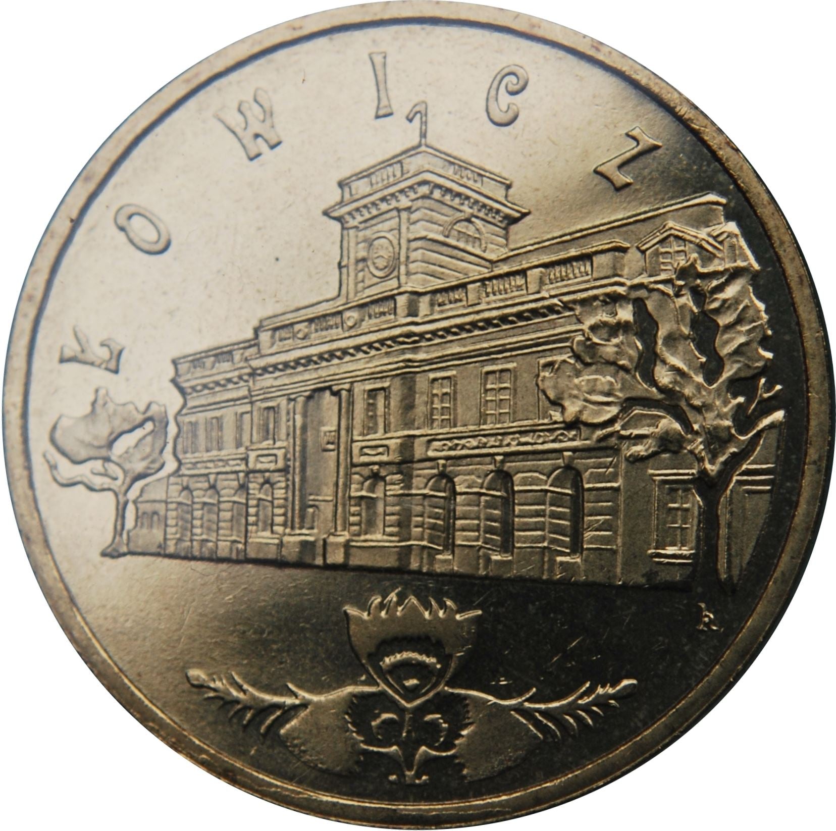 Poland | 2 Z?ote | ?owicz | Town Hall | Eagle | KM630 | 2008