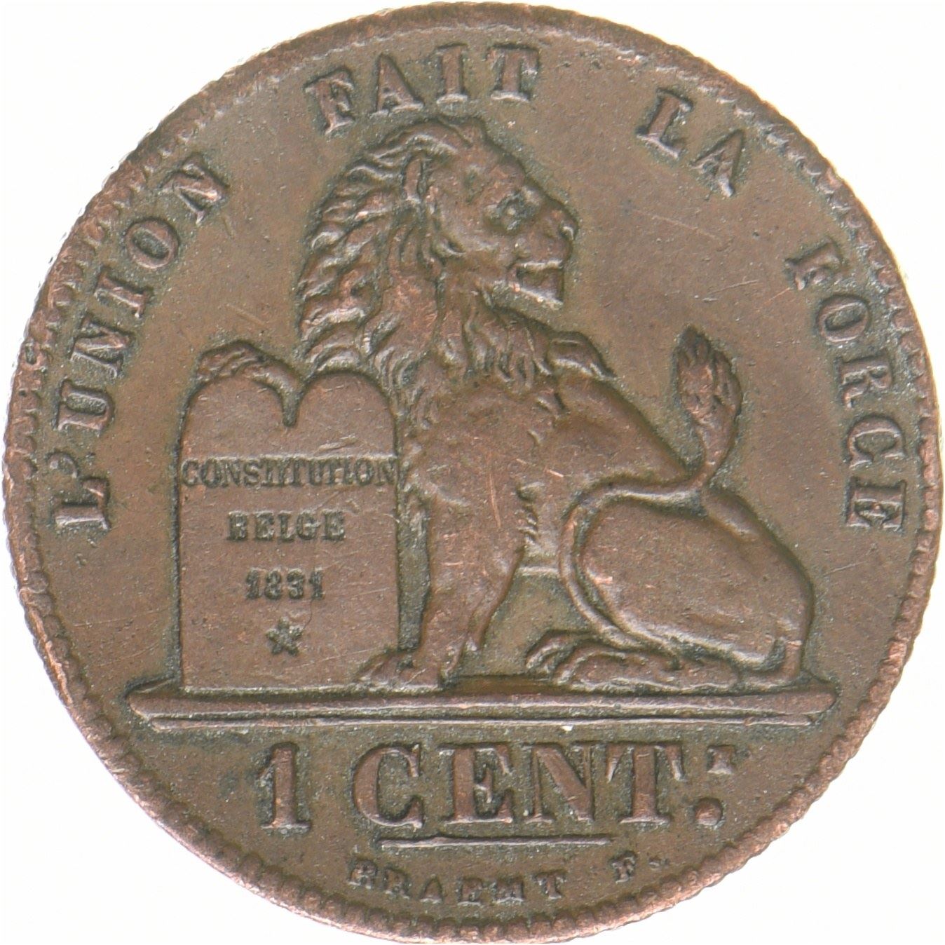 Belgien | 1 centime-mønt | Léopold I | Kobber | KM:1.1-1.4 | 1832-1863