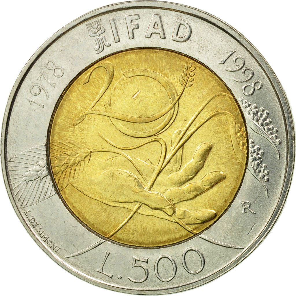 Italy | 500 Lire Coin | FAO | Km:193 | 1998