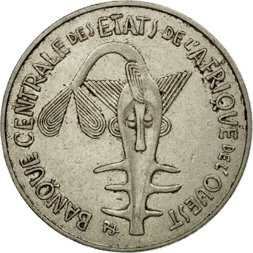 Western African States | 100 Francs Cfa Coin | Emblem of Central Bank | Flowers | Km:4 | 1967 - 2005
