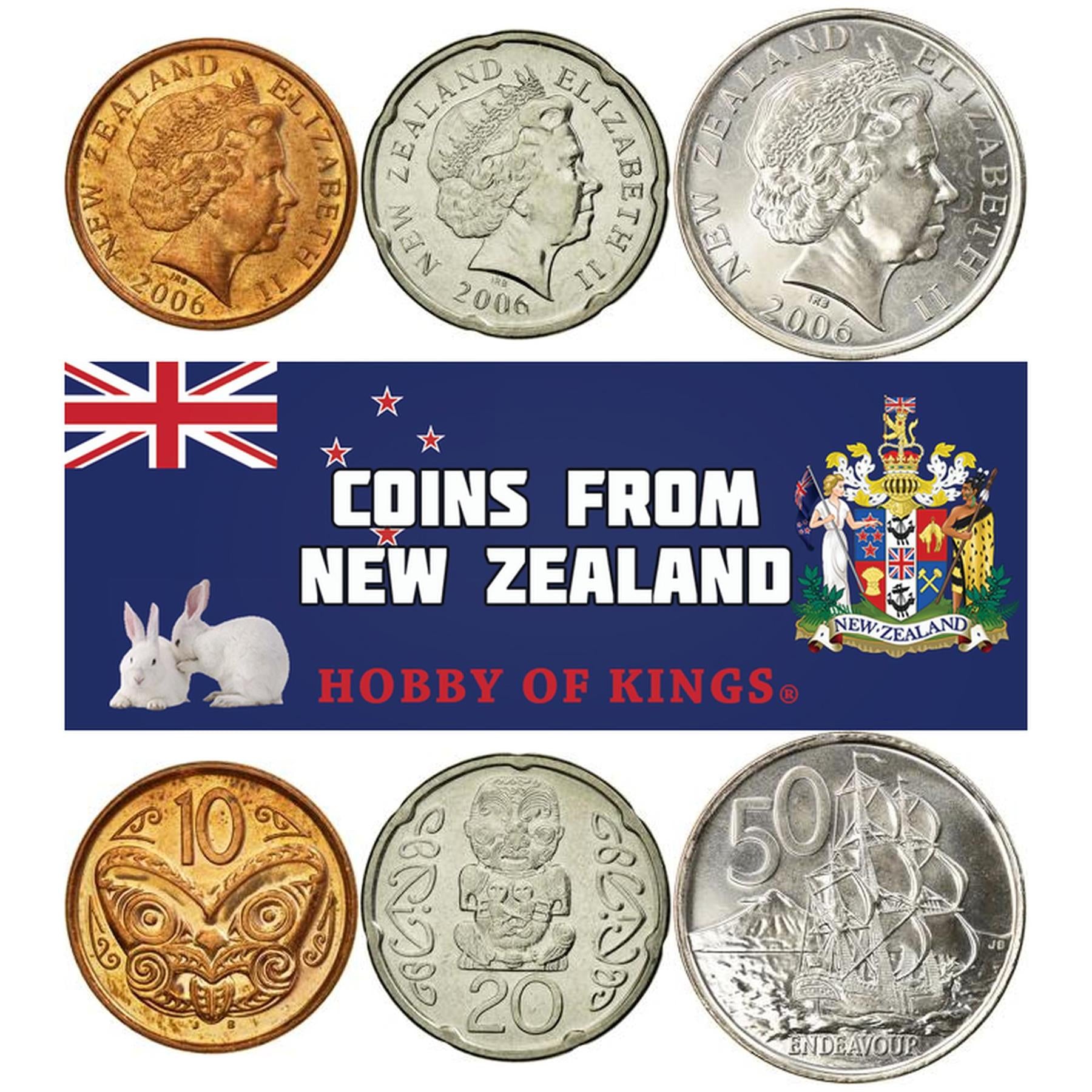 Nieuw-Zeeland | Set van 3 Munten | 10 20 50 Cent | 2006 - 2022