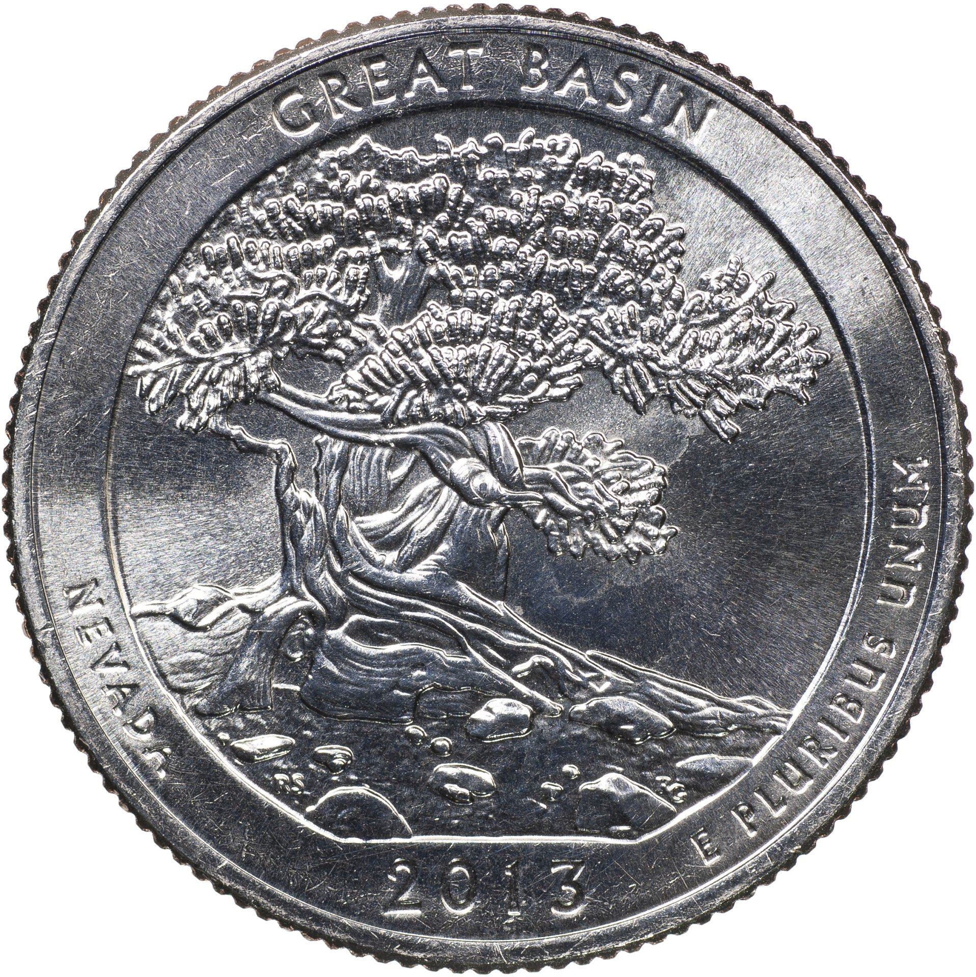 United States | 1/4 Dollar Coin | Great Basin Park | Km:544 | 2013