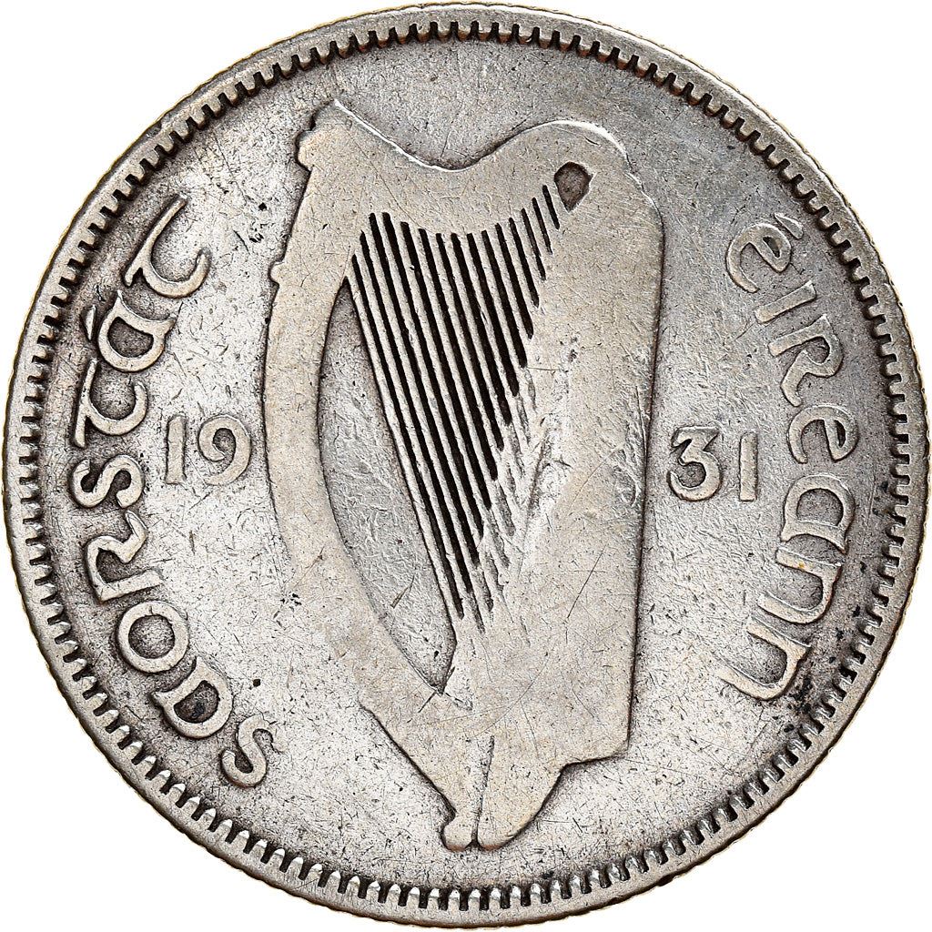 Irish 1 Scilling Coin | Celtic Harp | Bull | KM6 | 1928 - 1937