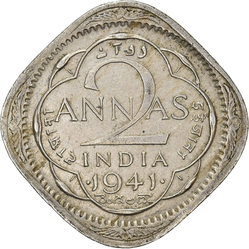India - British | 2 Annas Coin | King George VI | Km:541 | 1939 - 1941