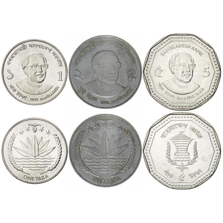 Bangladesh | 3 Coin Set | 1 2 5 Taka | 2010 - 2014