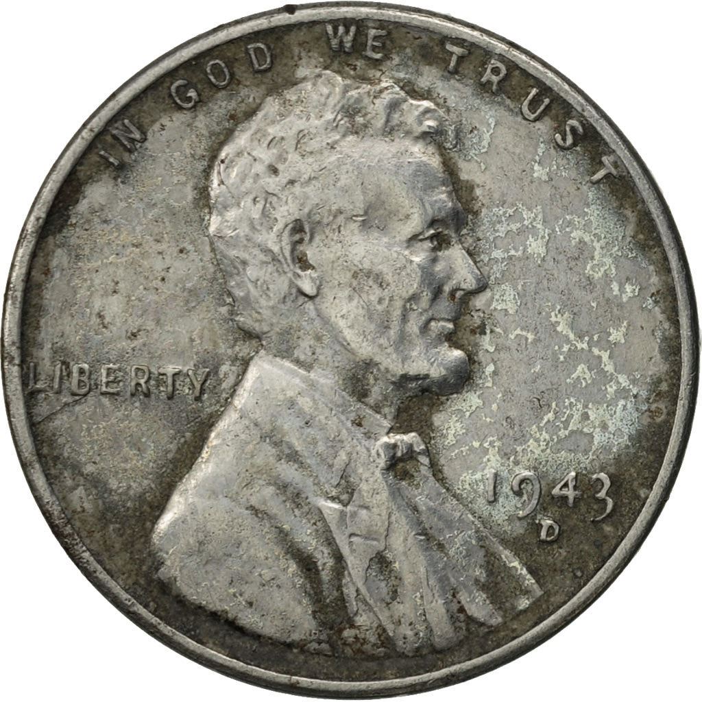 アメリカ合衆国 | 1セント硬貨 | エイブラハム・リンカーン | Km:132A | 1943年 - 1944年
