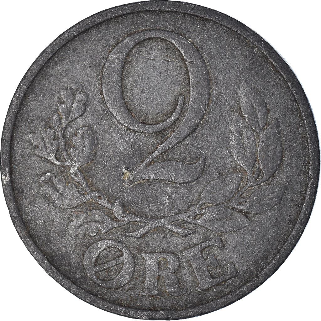 Denmark | 2 Ore Coin | Monogram | Km:833A | 1942 - 1947