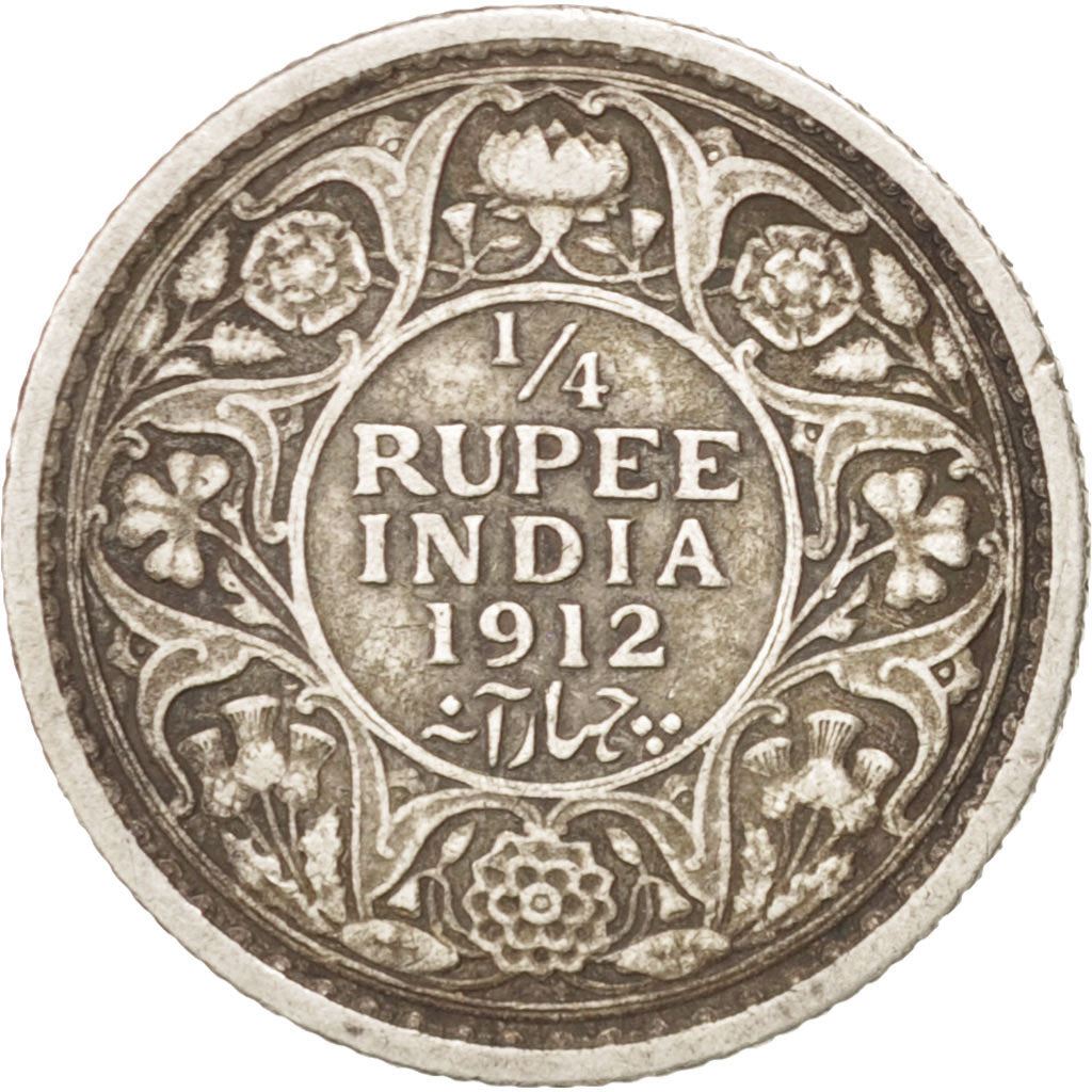 India - British | 1/4 Rupee Coin | King George V | Km:518 | 1912 - 1936