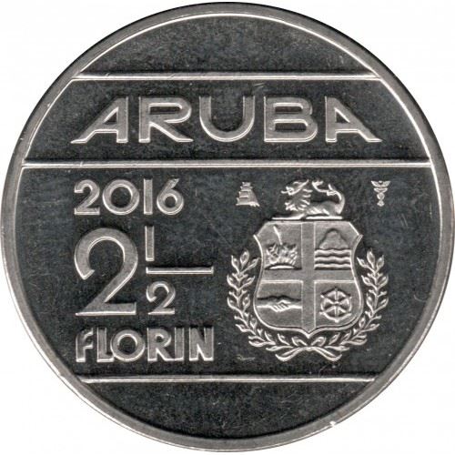 Moneta 2,5 Florina Aruba | Król Willem Alexander | KM57 | 2014 - 2016