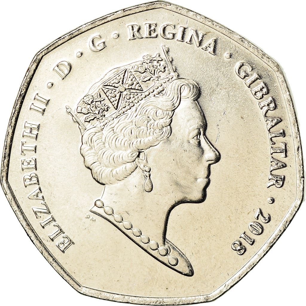 Gibraltar | 50 Pence Coin | New Calpe House | Km:1623 | 2018