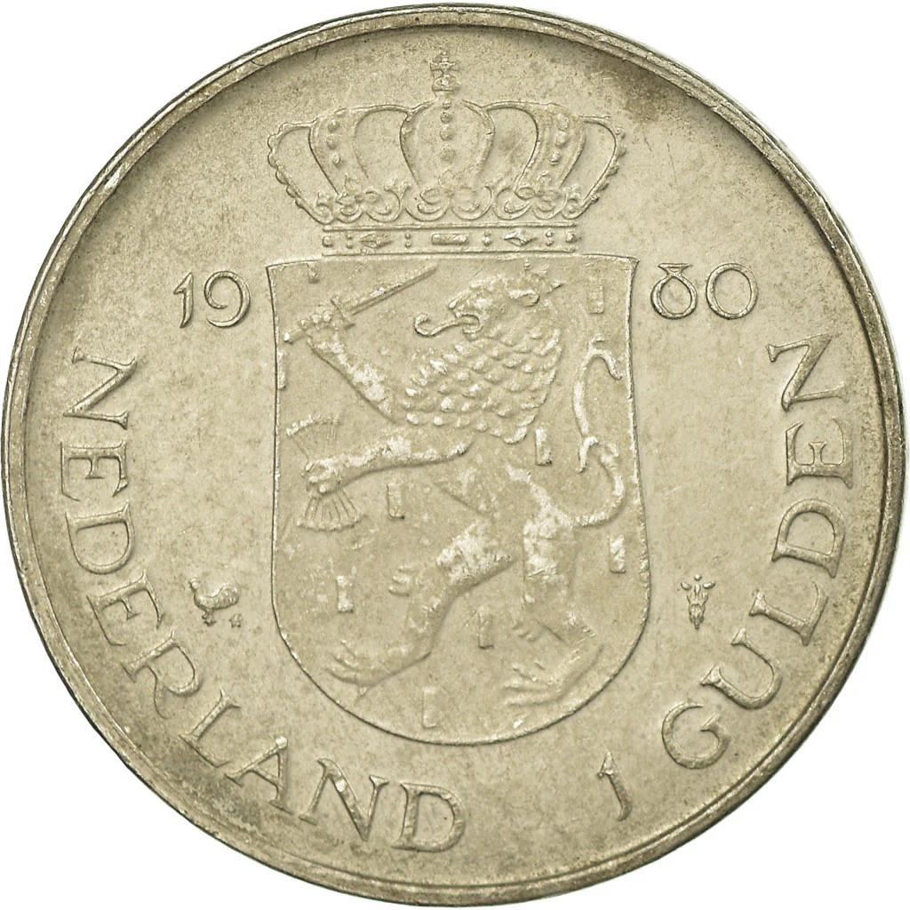 Netherlands Coin 1 Gulden Coin | Queen Beatrix | KM200 | 1980