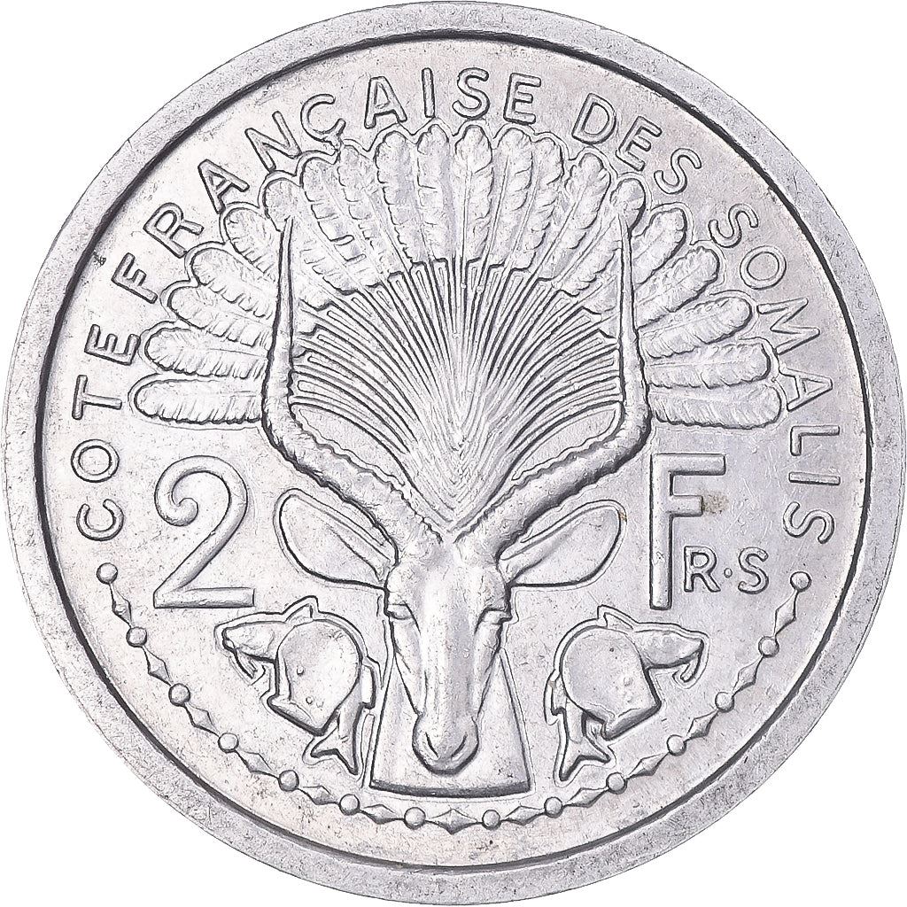 French Somaliland | 2 Francs Coin | Marianne | Waterbuck | Km:5 | 1948 - 1949