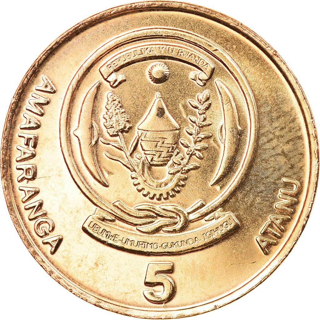 Rwanda | 5 Amafaranga Coin | Coffee Plant | Coffee Beans | Km:23 | 2003